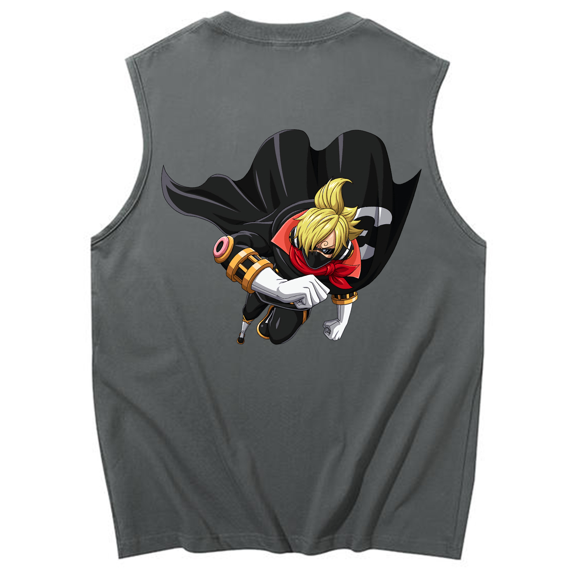 （画像用） ワンピース サンジ ONE PIECE Sanji コットン100％タンクトップ（背面プリント）